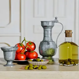 Olive oil decorative set